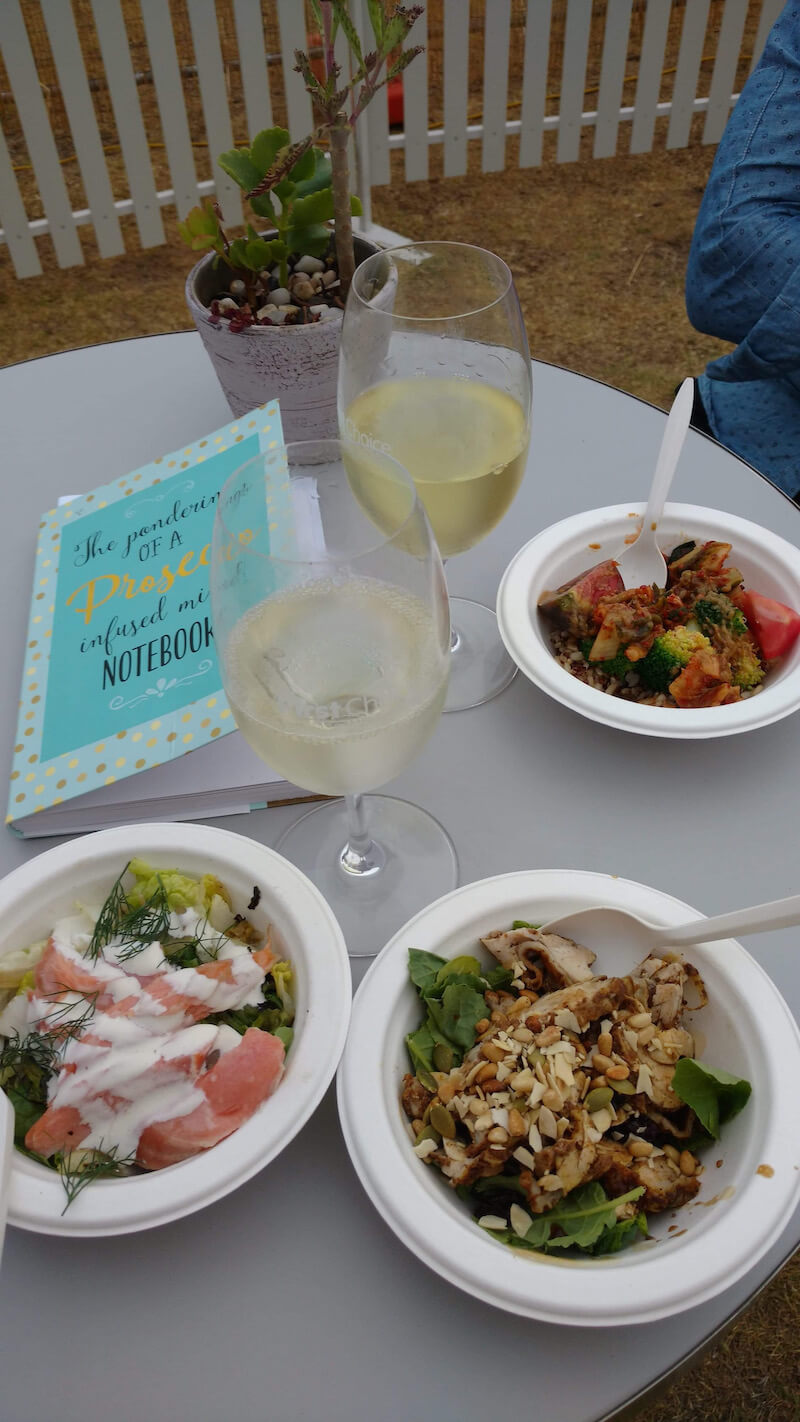 Food and wine in the beachside lounge at Sunset Wines and Brews 2020
