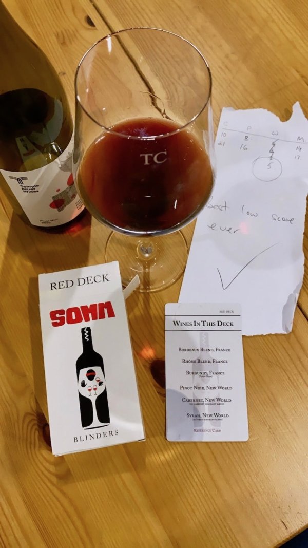 SOMM Blinders Game Red Deck and Score Card
