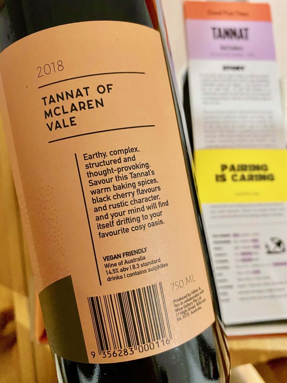 Red Embers 2018 Tannat - Good Pair Days - Back Label