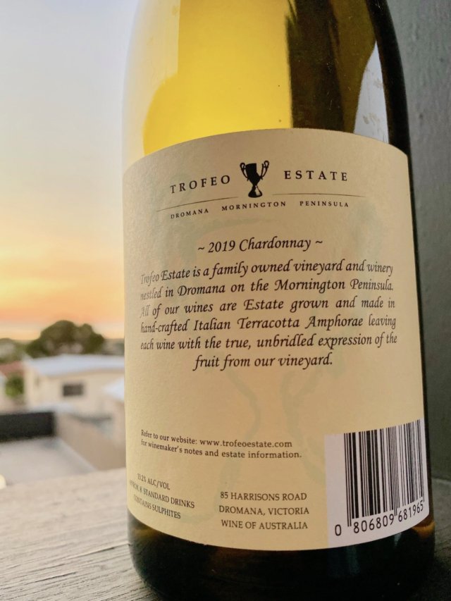 Trofeo Estate Amphora Chardonnay 2019 - Aged in Terracotta