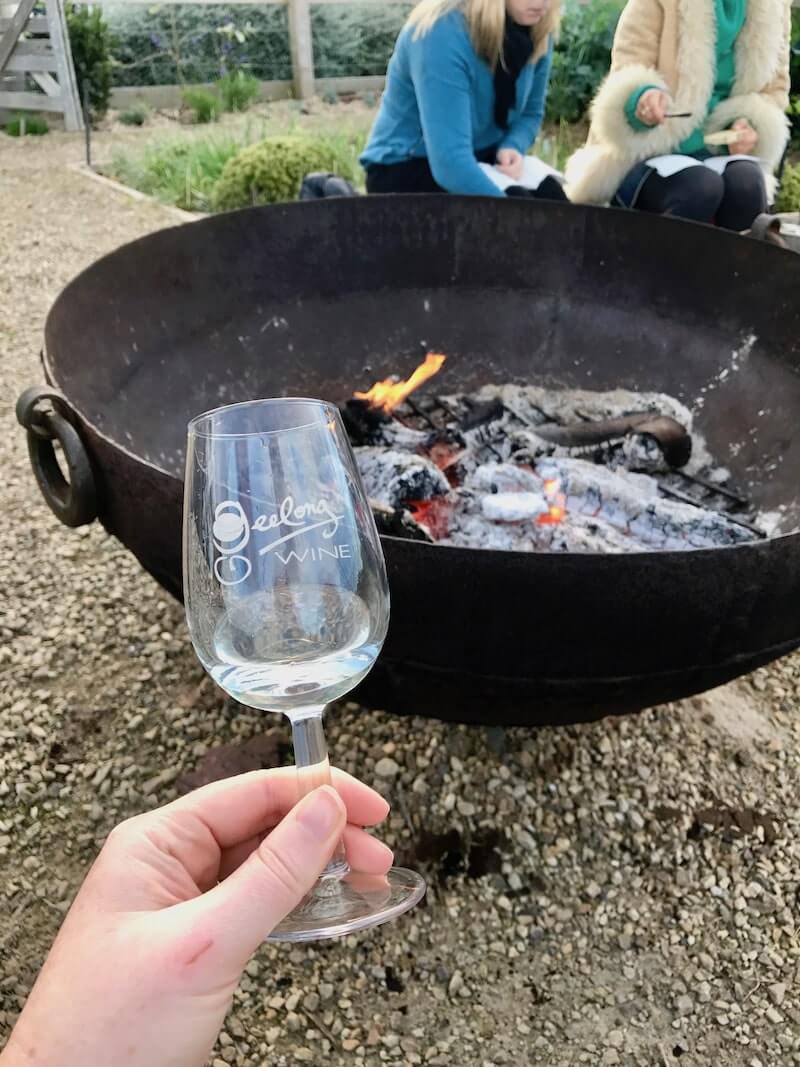 Wine Tasting by the fire pit at Basils Farm - Bellarine Peninsula
