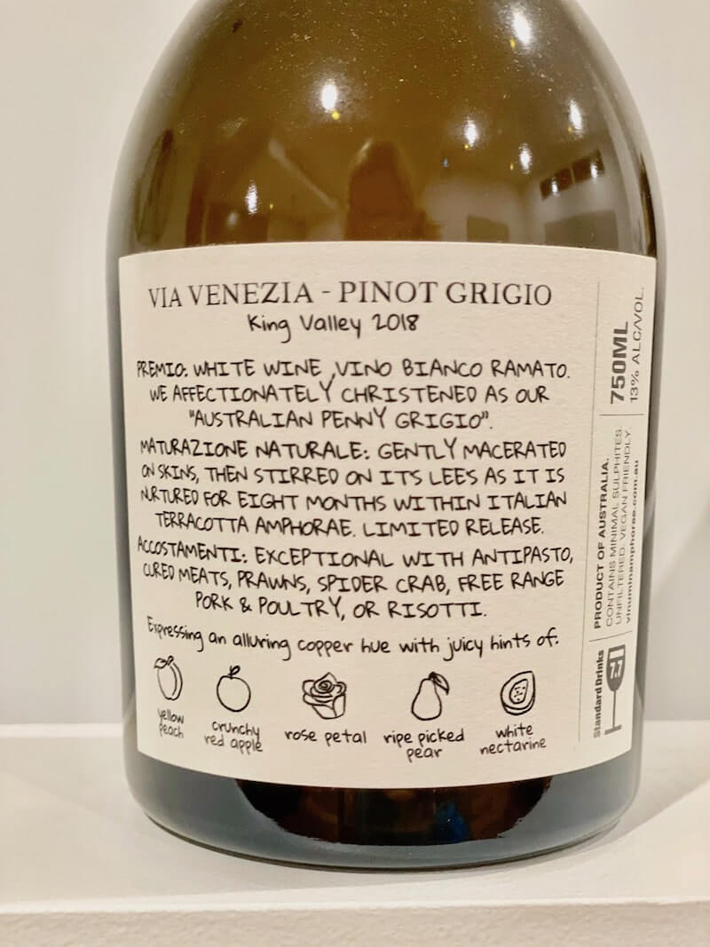 Vinum in Amphorae 2018 'La Venezia' - Back Label