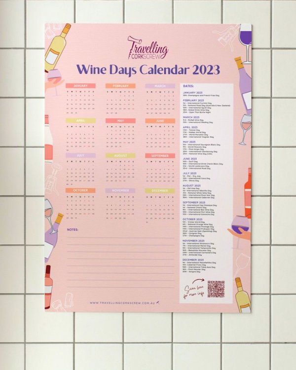 Printable Wine Days Calendar 2023 - Available to Download!