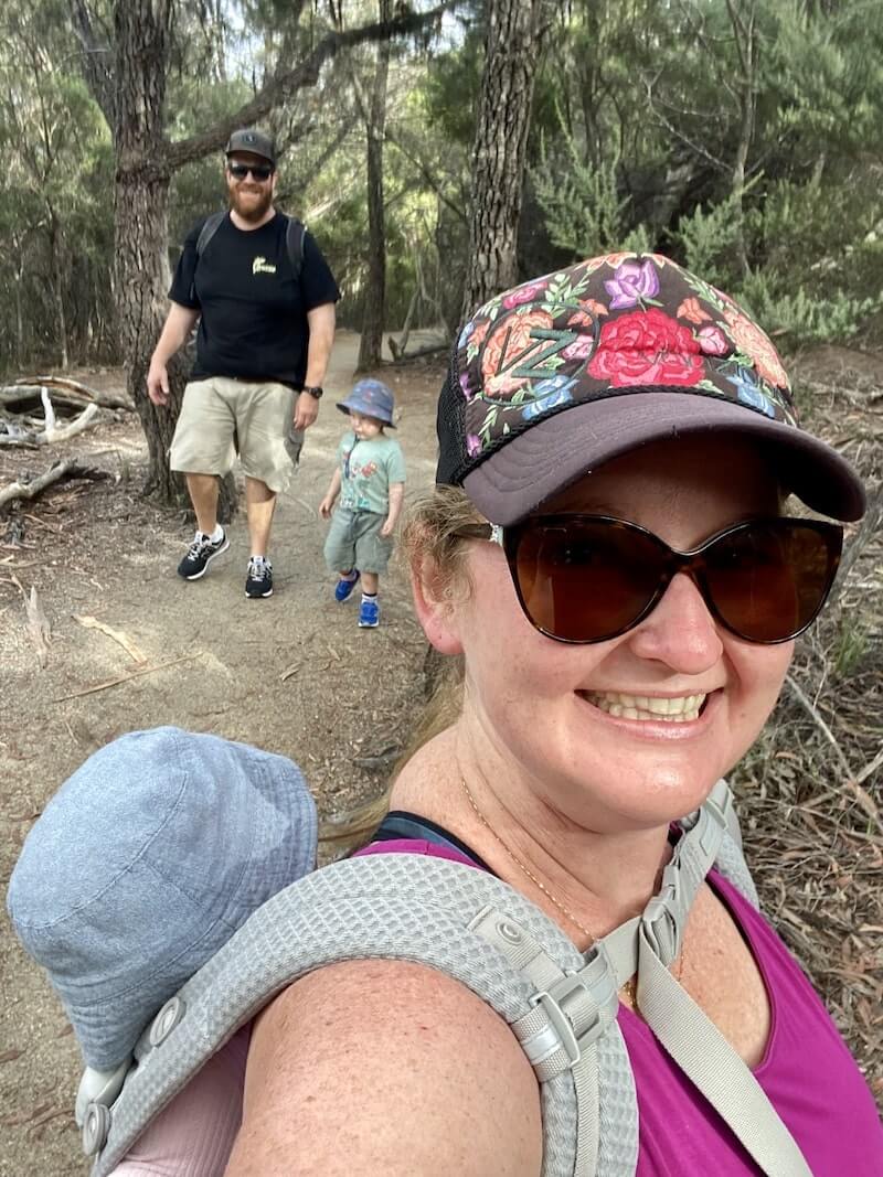 Walking up the Wineglass Bay Walk with kids
