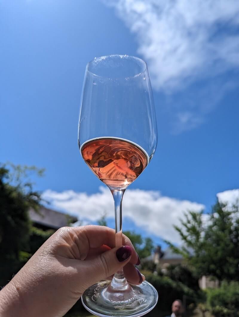 Glass of Rose d'Anjou Wine in the Loire Valley
