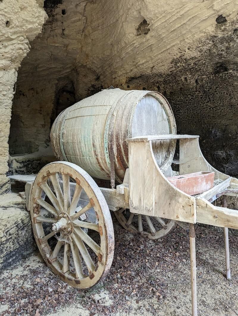 Wine Barrel cart at Leduc Frouin