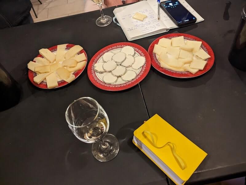 Wine and cheese tasting at Pere Auguste